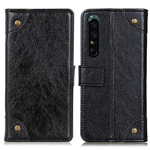 Handytasche Stand Schutzhülle Flip Leder Hülle K06Z für Sony Xperia 1 IV Schwarz