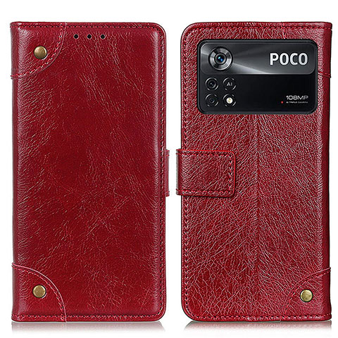 Handytasche Stand Schutzhülle Flip Leder Hülle K06Z für Xiaomi Poco X4 Pro 5G Rot