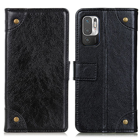 Handytasche Stand Schutzhülle Flip Leder Hülle K06Z für Xiaomi Redmi Note 10T 5G Schwarz