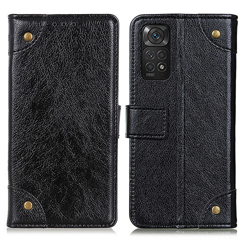 Handytasche Stand Schutzhülle Flip Leder Hülle K06Z für Xiaomi Redmi Note 11 4G (2022) Schwarz