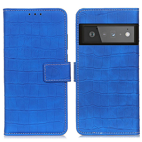 Handytasche Stand Schutzhülle Flip Leder Hülle K07Z für Google Pixel 6 Pro 5G Blau