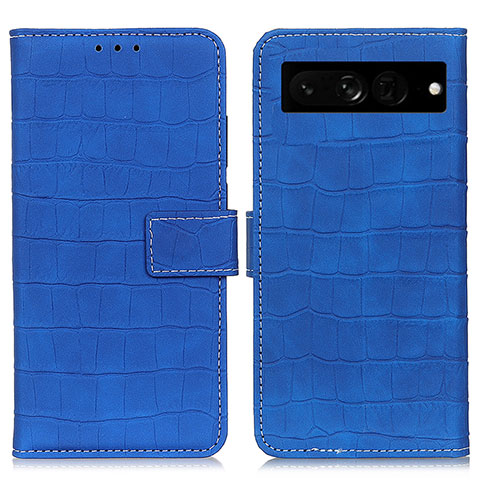 Handytasche Stand Schutzhülle Flip Leder Hülle K07Z für Google Pixel 7 Pro 5G Blau