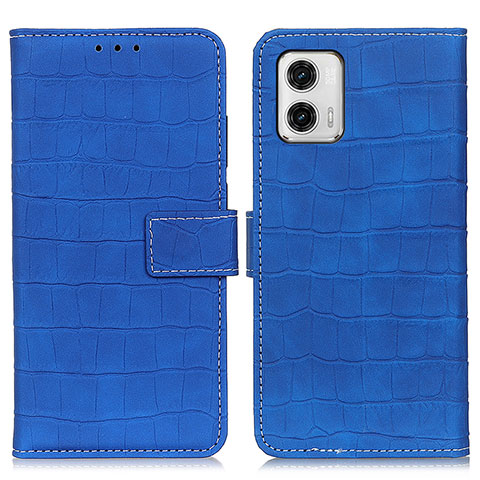 Handytasche Stand Schutzhülle Flip Leder Hülle K07Z für Motorola Moto G73 5G Blau