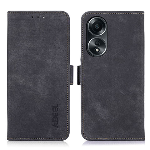 Handytasche Stand Schutzhülle Flip Leder Hülle K07Z für Oppo A78 5G Schwarz