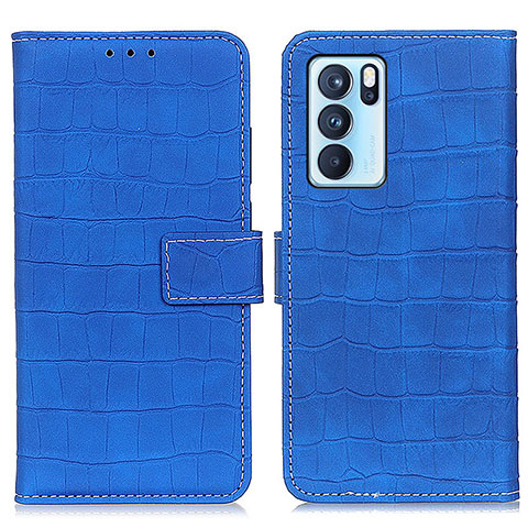 Handytasche Stand Schutzhülle Flip Leder Hülle K07Z für Oppo Reno6 Pro 5G India Blau