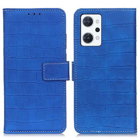 Handytasche Stand Schutzhülle Flip Leder Hülle K07Z für Oppo Reno7 A Blau