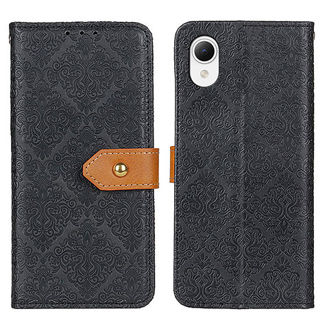 Handytasche Stand Schutzhülle Flip Leder Hülle K07Z für Samsung Galaxy A23e 5G Schwarz