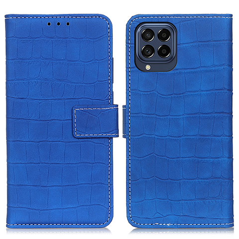 Handytasche Stand Schutzhülle Flip Leder Hülle K07Z für Samsung Galaxy M53 5G Blau