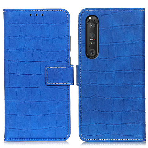 Handytasche Stand Schutzhülle Flip Leder Hülle K07Z für Sony Xperia 1 III Blau