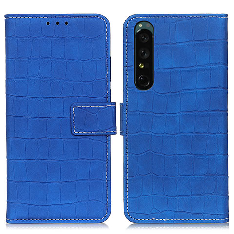 Handytasche Stand Schutzhülle Flip Leder Hülle K07Z für Sony Xperia 1 IV Blau