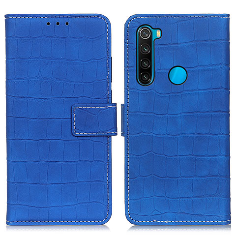 Handytasche Stand Schutzhülle Flip Leder Hülle K07Z für Xiaomi Redmi Note 8 (2021) Blau