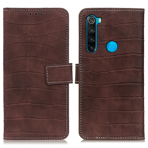 Handytasche Stand Schutzhülle Flip Leder Hülle K07Z für Xiaomi Redmi Note 8 (2021) Braun