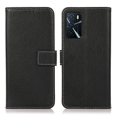 Handytasche Stand Schutzhülle Flip Leder Hülle K08Z für Oppo A16 Schwarz