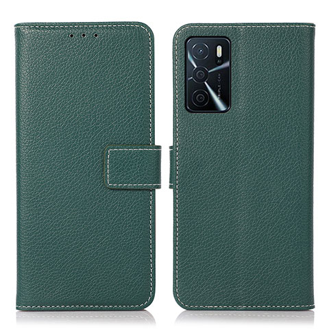 Handytasche Stand Schutzhülle Flip Leder Hülle K08Z für Oppo A16s Grün