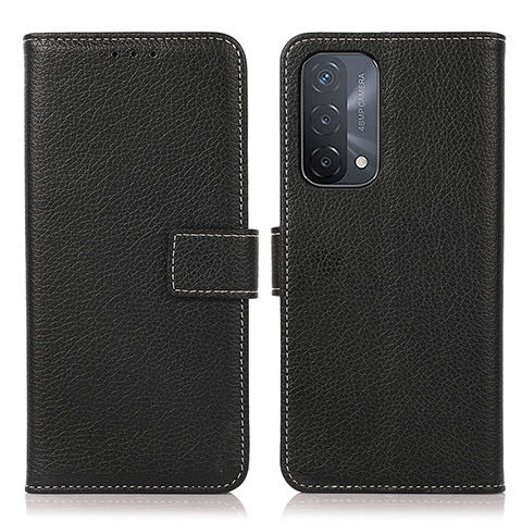 Handytasche Stand Schutzhülle Flip Leder Hülle K08Z für Oppo A54 5G Schwarz