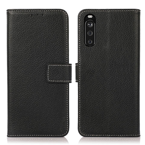 Handytasche Stand Schutzhülle Flip Leder Hülle K08Z für Sony Xperia 10 III Lite Schwarz