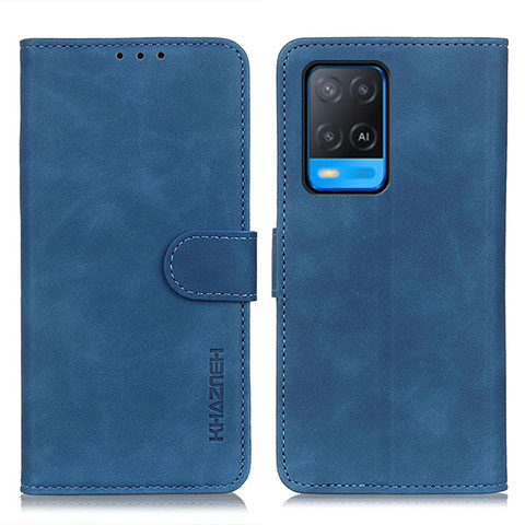 Handytasche Stand Schutzhülle Flip Leder Hülle K09Z für Oppo A54 4G Blau