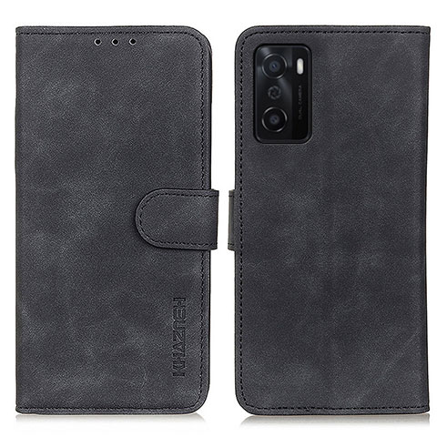 Handytasche Stand Schutzhülle Flip Leder Hülle K09Z für Oppo A55S 5G Schwarz