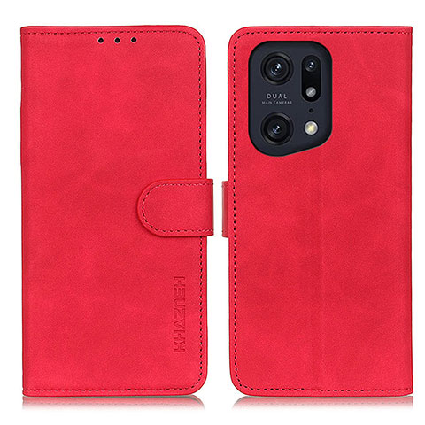 Handytasche Stand Schutzhülle Flip Leder Hülle K09Z für Oppo Find X5 Pro 5G Rot