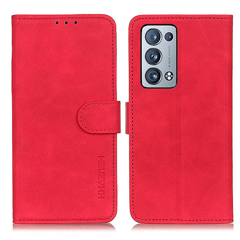 Handytasche Stand Schutzhülle Flip Leder Hülle K09Z für Oppo Reno6 Pro 5G Rot