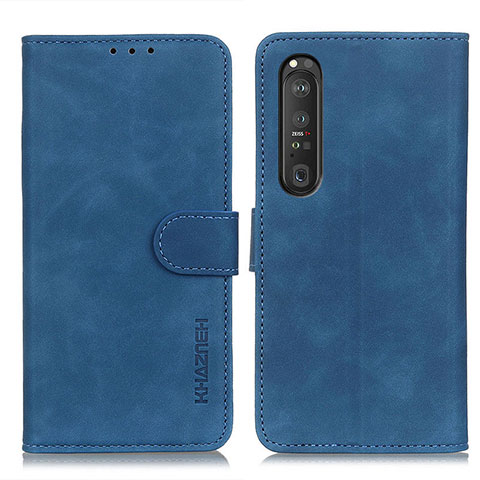 Handytasche Stand Schutzhülle Flip Leder Hülle K09Z für Sony Xperia 1 III Blau