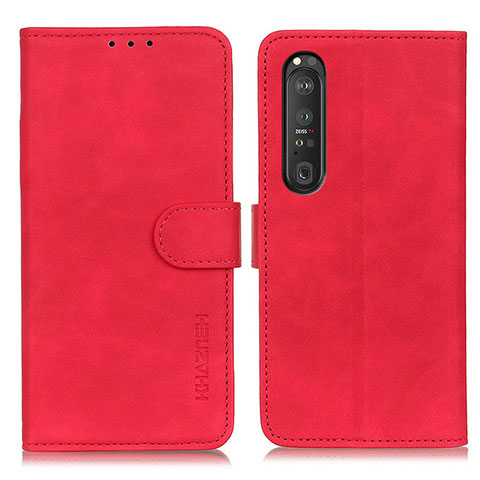 Handytasche Stand Schutzhülle Flip Leder Hülle K09Z für Sony Xperia 1 III Rot