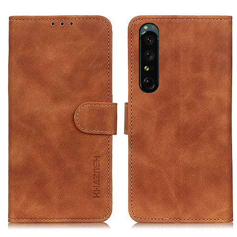 Handytasche Stand Schutzhülle Flip Leder Hülle K09Z für Sony Xperia 1 IV Braun