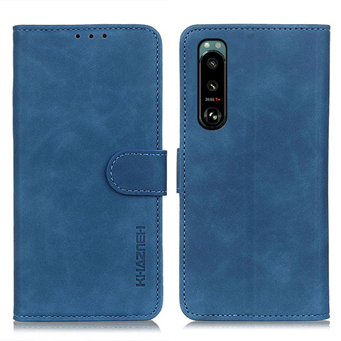 Handytasche Stand Schutzhülle Flip Leder Hülle K09Z für Sony Xperia 5 III SO-53B Blau