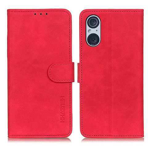 Handytasche Stand Schutzhülle Flip Leder Hülle K09Z für Sony Xperia 5 V Rot