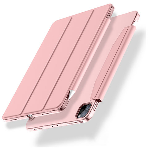 Handytasche Stand Schutzhülle Flip Leder Hülle L01 für Apple iPad Pro 12.9 (2021) Rosegold