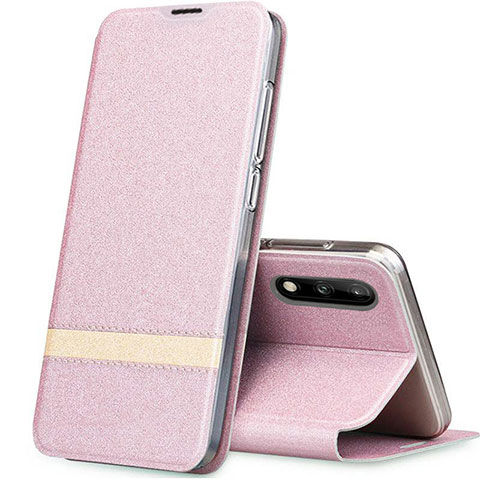 Handytasche Stand Schutzhülle Flip Leder Hülle L01 für Huawei Enjoy 10 Rosegold