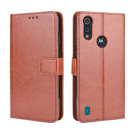 Handytasche Stand Schutzhülle Flip Leder Hülle L01 für Motorola Moto E6s (2020) Braun