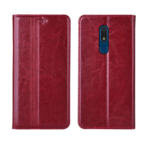 Handytasche Stand Schutzhülle Flip Leder Hülle L01 für Nokia C3 Rot