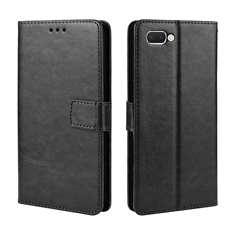 Handytasche Stand Schutzhülle Flip Leder Hülle L01 für Oppo A12e Schwarz