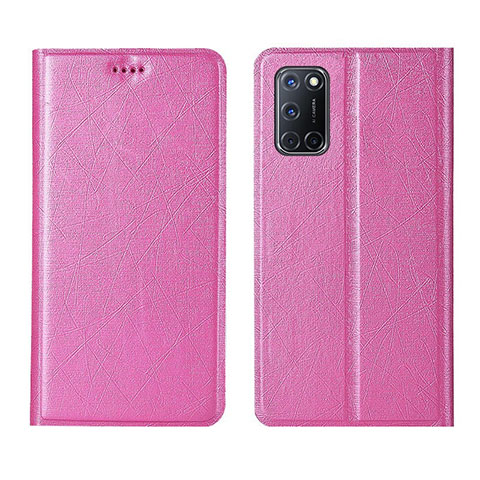 Handytasche Stand Schutzhülle Flip Leder Hülle L01 für Oppo A52 Rosa