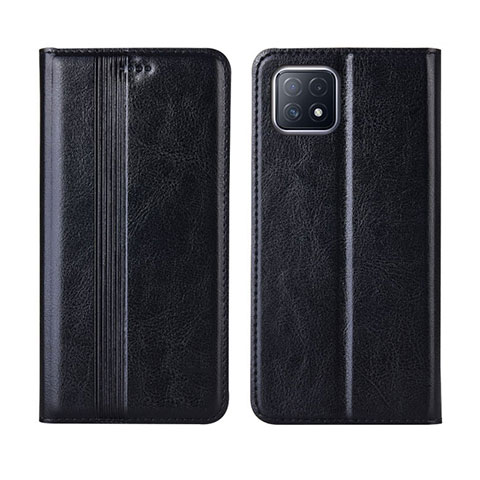 Handytasche Stand Schutzhülle Flip Leder Hülle L01 für Oppo A53 5G Schwarz