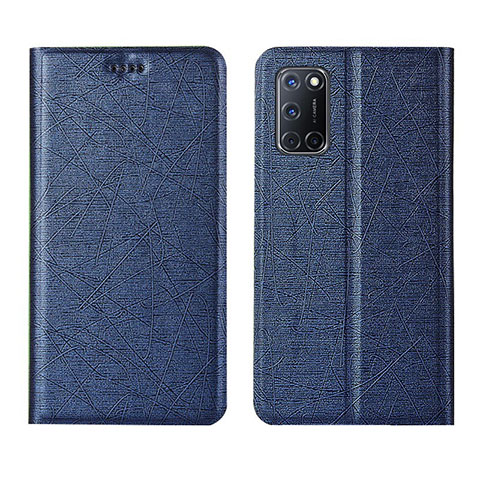 Handytasche Stand Schutzhülle Flip Leder Hülle L01 für Oppo A72 Blau