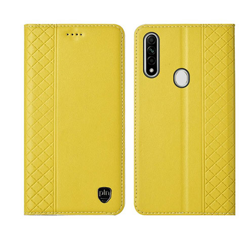 Handytasche Stand Schutzhülle Flip Leder Hülle L01 für Oppo A8 Gelb