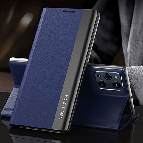 Handytasche Stand Schutzhülle Flip Leder Hülle L01 für Oppo Find X3 Pro 5G Blau