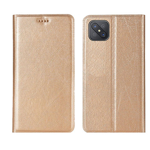 Handytasche Stand Schutzhülle Flip Leder Hülle L01 für Oppo Reno4 Z 5G Gold