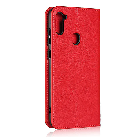 Handytasche Stand Schutzhülle Flip Leder Hülle L01 für Samsung Galaxy A11 Rot