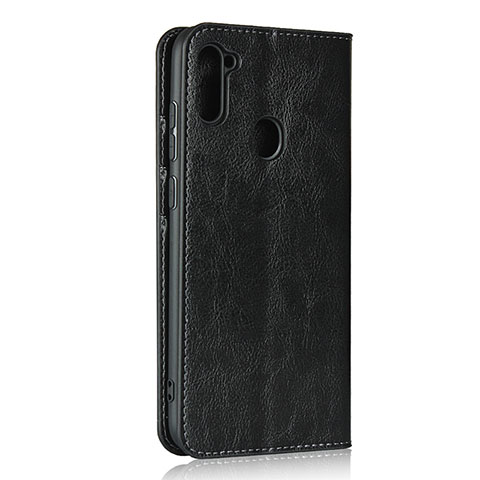 Handytasche Stand Schutzhülle Flip Leder Hülle L01 für Samsung Galaxy A11 Schwarz