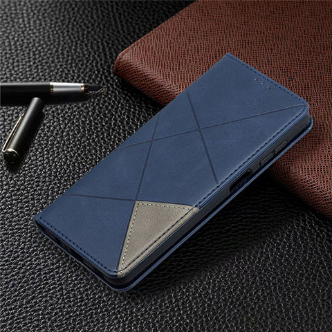 Handytasche Stand Schutzhülle Flip Leder Hülle L01 für Samsung Galaxy A12 Blau