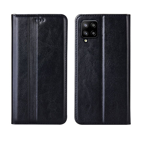 Handytasche Stand Schutzhülle Flip Leder Hülle L01 für Samsung Galaxy A42 5G Schwarz