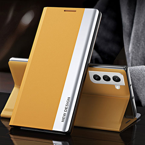 Handytasche Stand Schutzhülle Flip Leder Hülle L01 für Samsung Galaxy S21 FE 5G Gelb