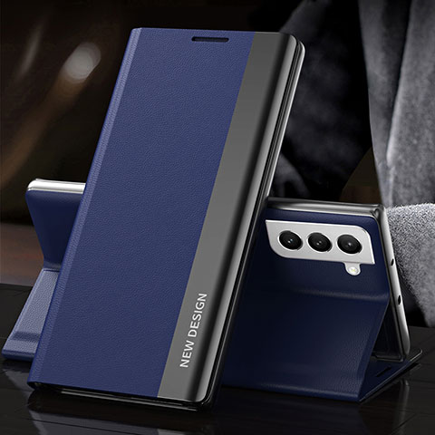 Handytasche Stand Schutzhülle Flip Leder Hülle L01 für Samsung Galaxy S21 Plus 5G Blau