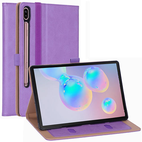 Handytasche Stand Schutzhülle Flip Leder Hülle L01 für Samsung Galaxy Tab S6 10.5 SM-T860 Violett