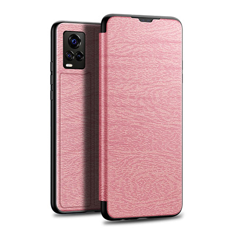 Handytasche Stand Schutzhülle Flip Leder Hülle L01 für Vivo V20 Pro 5G Rosegold