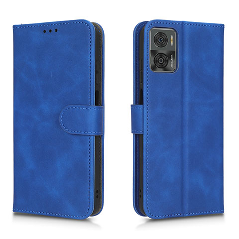 Handytasche Stand Schutzhülle Flip Leder Hülle L01Z für Motorola Moto E22 Blau