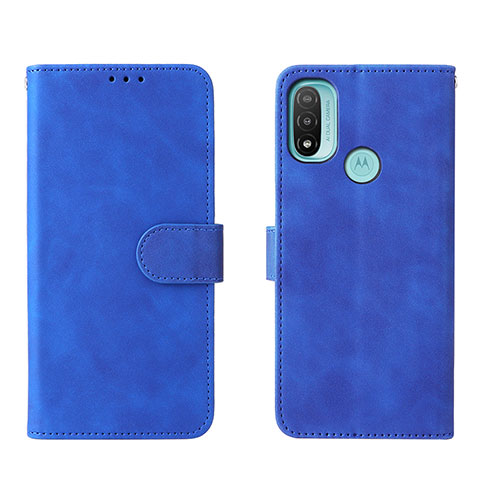 Handytasche Stand Schutzhülle Flip Leder Hülle L01Z für Motorola Moto E30 Blau